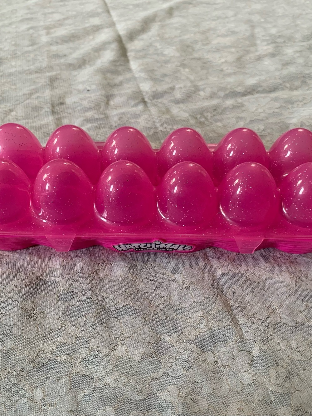Hatchimals CollEGGtibles EMPTY Egg Carton Toy Storage Case Only Glittery Pink